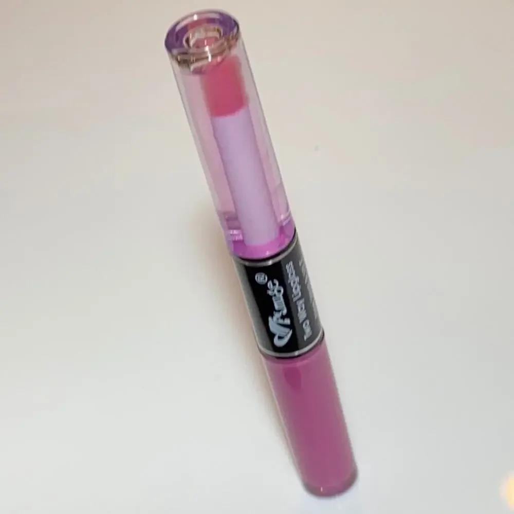 Amuse 2-Way LIP GLOSS DUO Aloe Vera Vitamin E Pink Color Clear Shine 6280-2 NEW